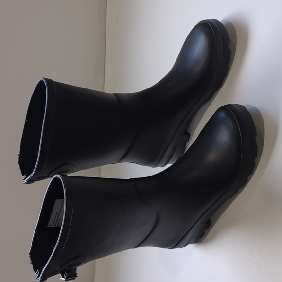 Women's A New Day Black Vicki Rubber Rain Boots Mid Calf Size 10 - Picture 2 of 8